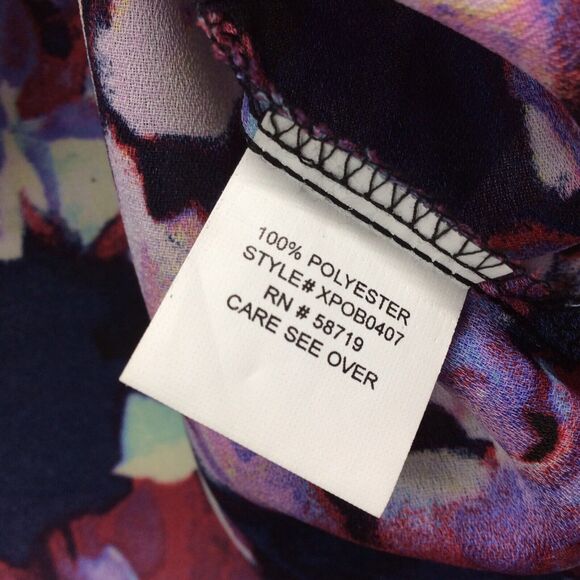 NY Collection Blouse Women's Size S Multicolor Layered Button Up Lightweight - Picture 4 of 11